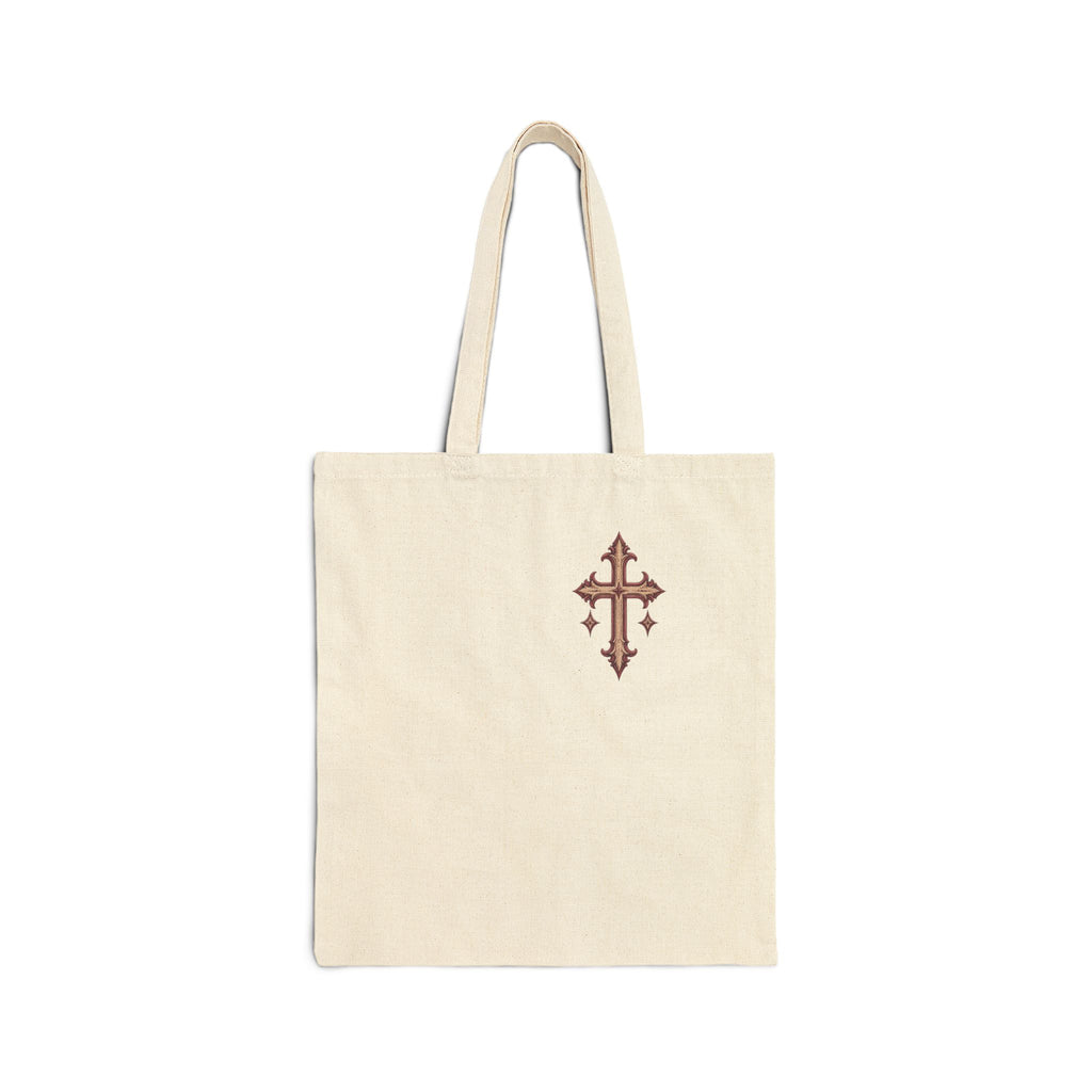 Canvas Tote Bag — Vintage Christian 'Praise Team' Cross Design