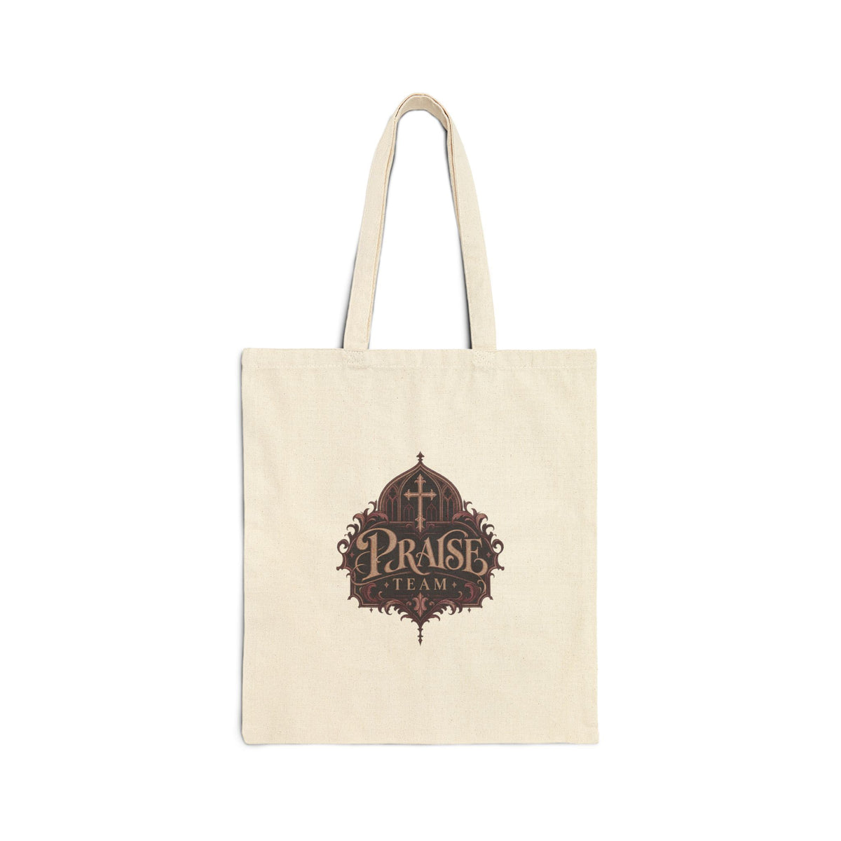 Canvas Tote Bag — Vintage Christian 'Praise Team' Cross Design